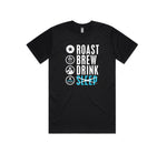 Load image into Gallery viewer, ROAST, BREW, DRINK, SLEEP Shirt (Black Colour)
